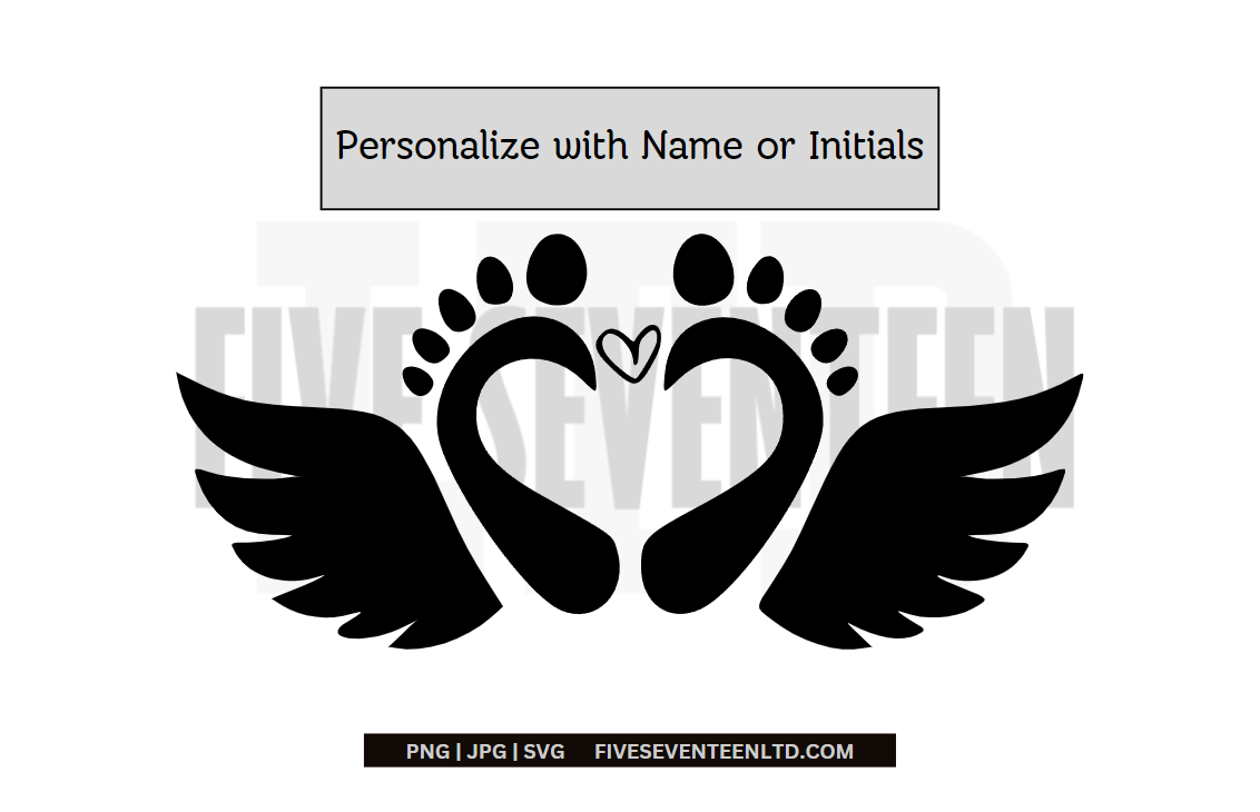Memoriam Design Collection | Customizable | Baby Memoriam | Newborn Footprints with wings