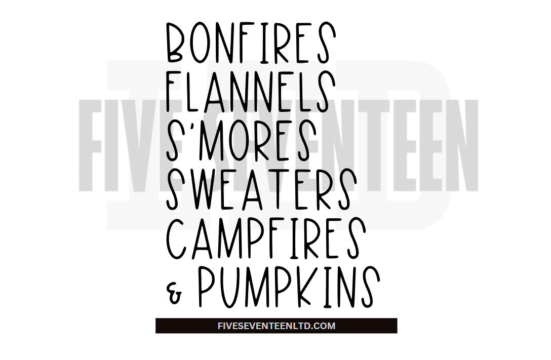 Fall & Winter Design Collection | Fall Design Collection | Bonfires, Flannels, S'mores, Sweaters, Campfires, & Pumpkins