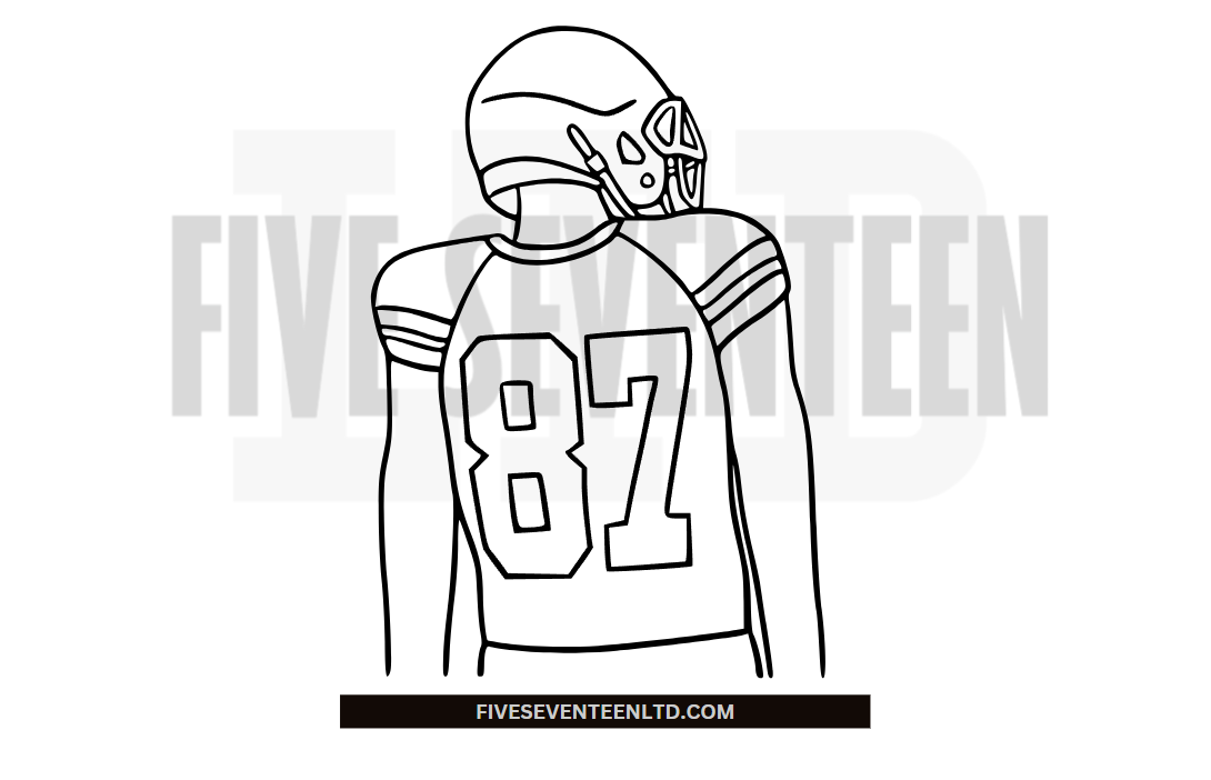 Taylor Swift & Travis Kelce Design Collection | Travis Kelce Outline | 87 | Football