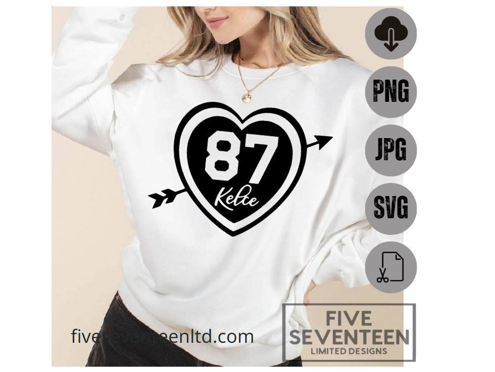 Taylor Swift & Travis Kelce Design Collection | Travis Kelce Heart | 87 | Football