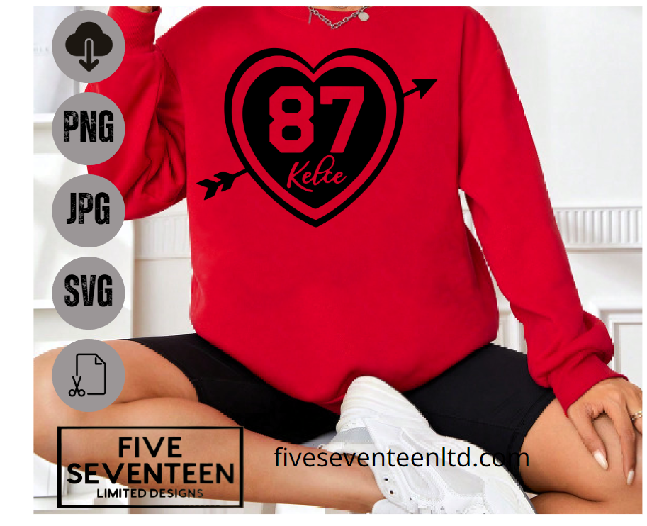 Taylor Swift & Travis Kelce Design Collection | Travis Kelce Heart | 87 | Football