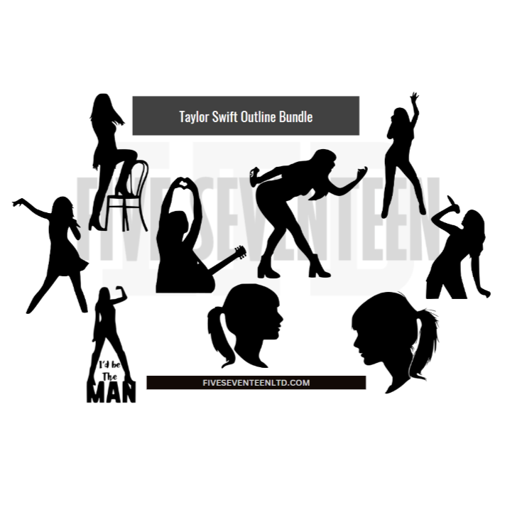 Taylor Swift Design Collection | Taylor Swift Silhouette Bundle | 09 Designs