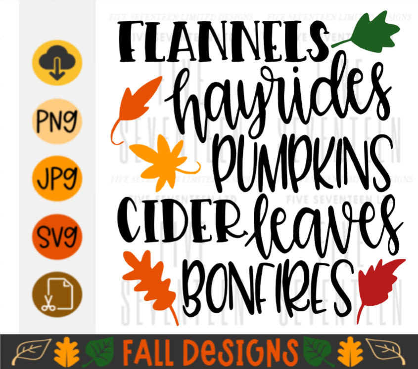 Fall & Winter Design Collection | Fall Design Collection | Flannels, Hayrides, Pumpkins, Cider, Leaves, Bonfires