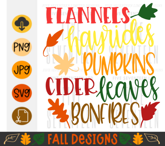 Fall & Winter Design Collection | Fall Design Collection | Flannels, Hayrides, Pumpkins, Cider, Leaves, Bonfires