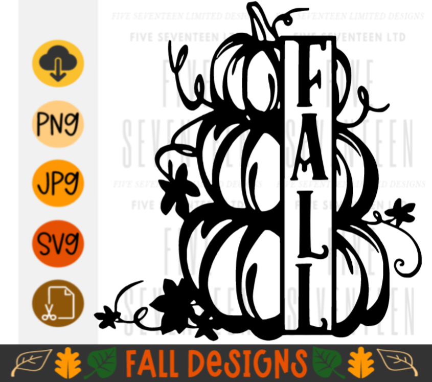 Fall & Winter Design Collection | Fall Design Collection | Fall Pumpkins | Stacked Pumpkin Signage