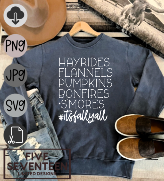 Fall & Winter Design Collection | Fall Design Collection | Hayrides, Flannels, Pumpkins, Bonfires, S'mores | #ItsFallYall