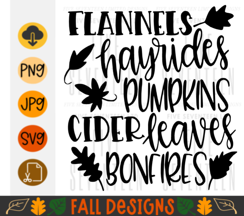 Fall & Winter Design Collection | Fall Design Collection | Flannels, Hayrides, Pumpkins, Cider, Leaves, Bonfires