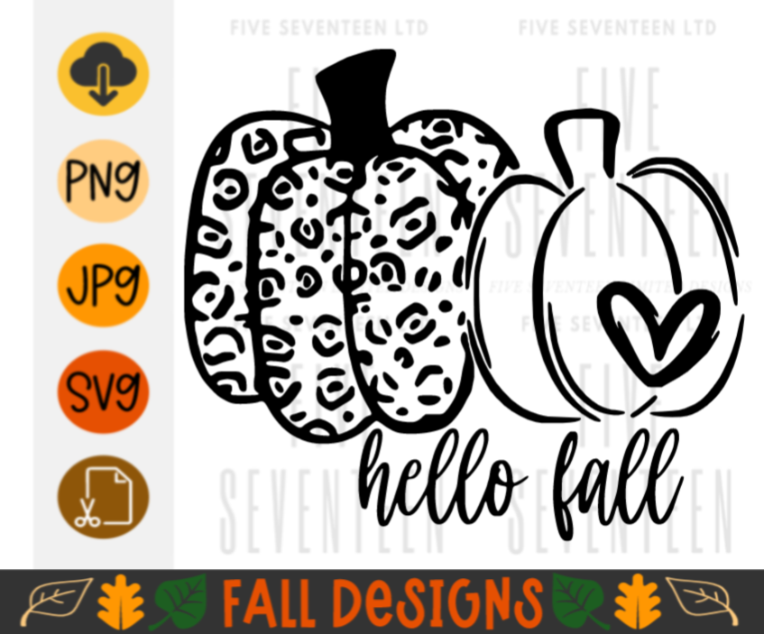 Fall & Winter Design Collection | Fall Design Collection | Hello Fall | Leopard Pumpkins