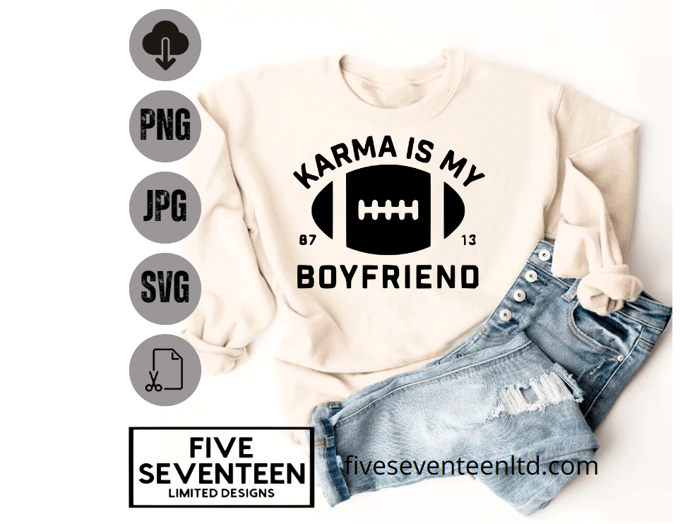 Taylor Swift & Travis Kelce Design Collection | Karma is My Boyfriend | 87 | 13 | NFL Football