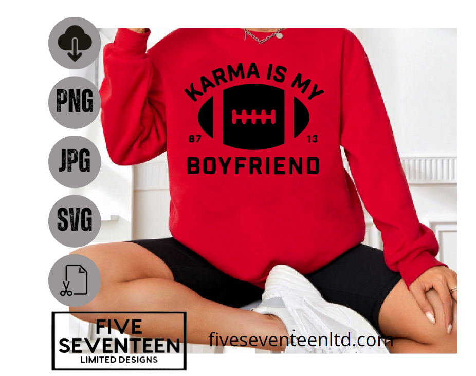 Taylor Swift & Travis Kelce Design Collection | Karma is My Boyfriend | 87 | 13 | NFL Football