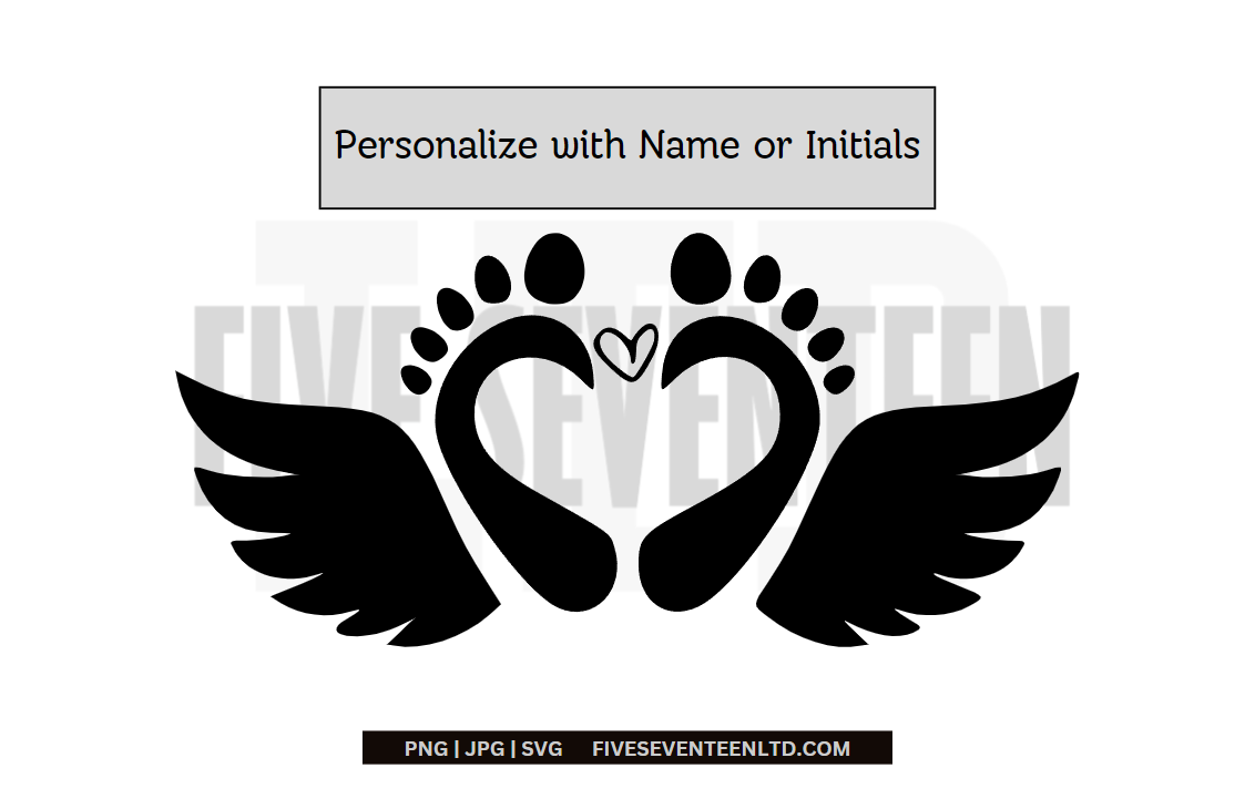 Memoriam Design Collection | Customizable |  Baby Memoriam | Newborn Footprints with wings