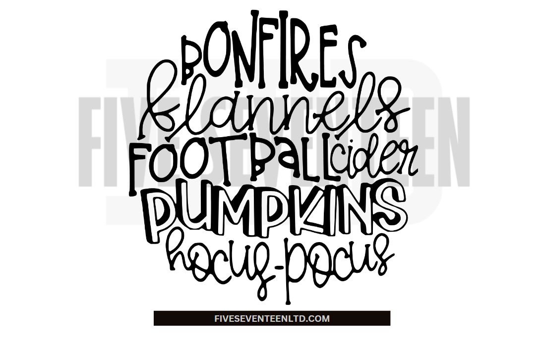 Fall & Winter Design Collection | Fall Design Collection | Bonfires, Flannels, Football, Cider, Pumpkins, Hocus Pocus