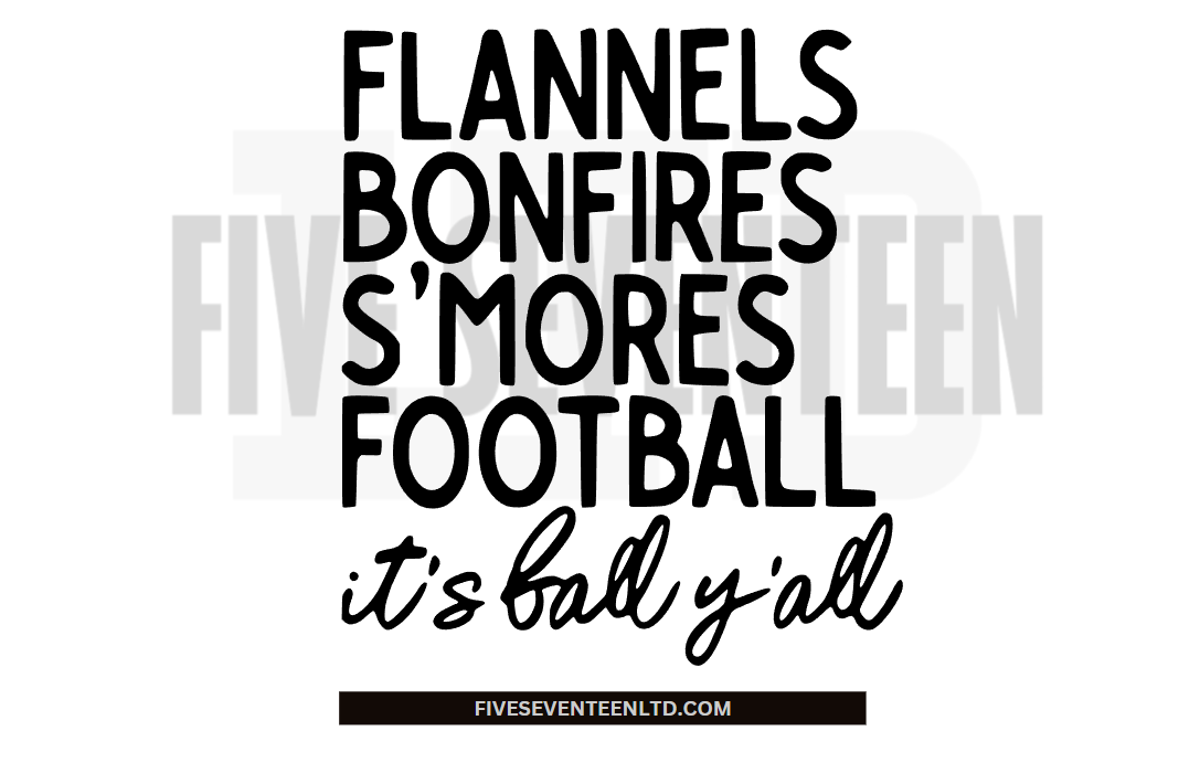 Fall & Winter Design Collection | Fall Design Collection | Flannels, Bonfires, S'mores, Football | #ItsFallYall