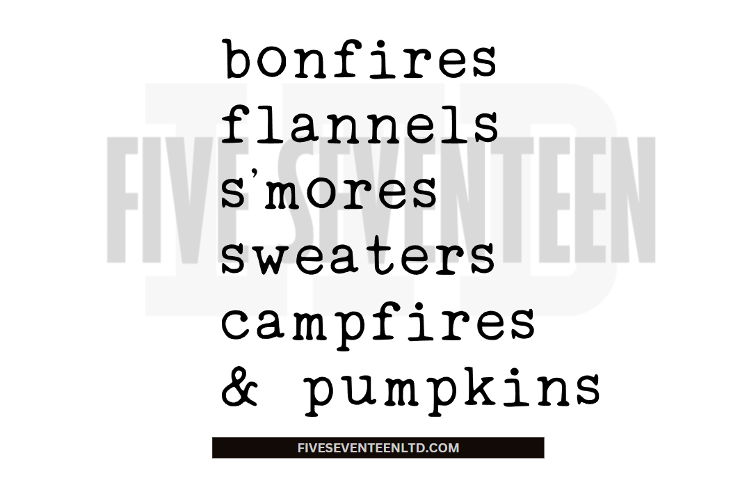 Fall & Winter Design Collection | Fall Design Collection | Bonfires, Flannels, S'mores, Sweaters, Campfires, & Pumpkins