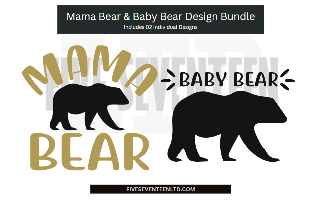 Matchy Matchy Design Collection | Mama Bear & Baby Bear | 02 Designs