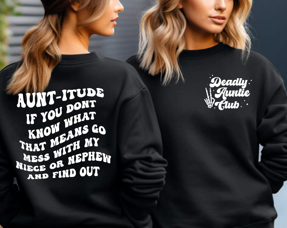 Aunt Design Collection | Deadly Aunt Club | Aunt-itude | 02 Designs | Front & Back Designs