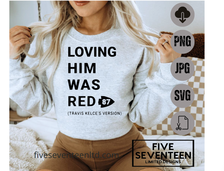 Taylor Swift & Travis Kelce Design Collection | Loving him was Red | 87 | NFL Football