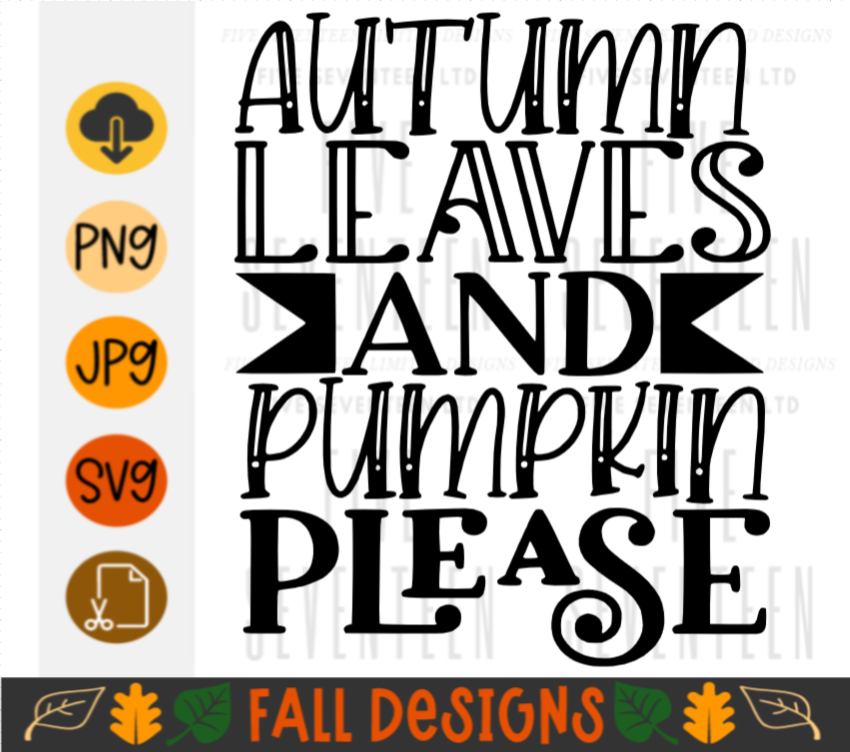 Fall & Winter Design Collection | Fall Design Collection | Autumn Leaves and Pumpkin Please